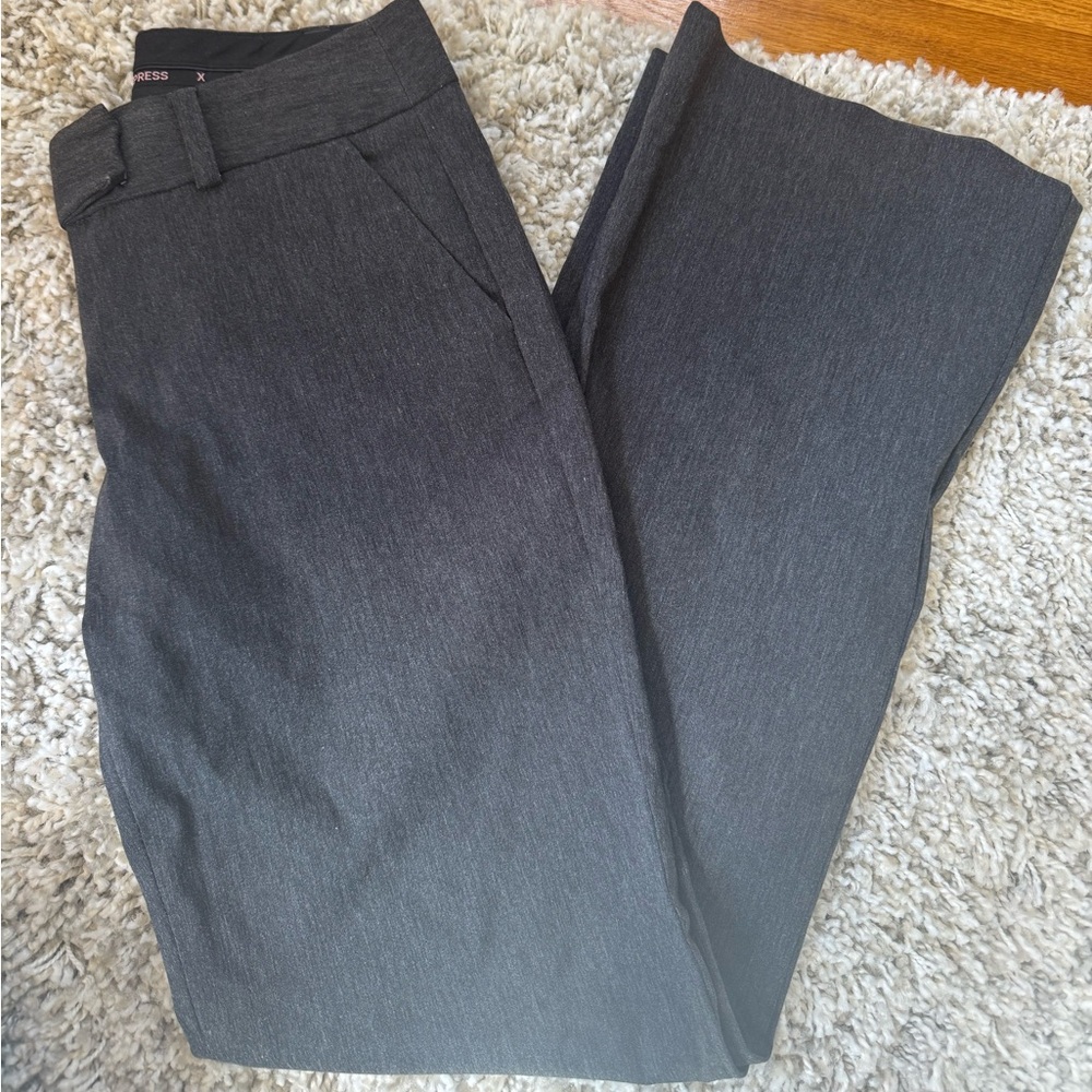 Express Correspondent Charcoal Wide Leg Pants
